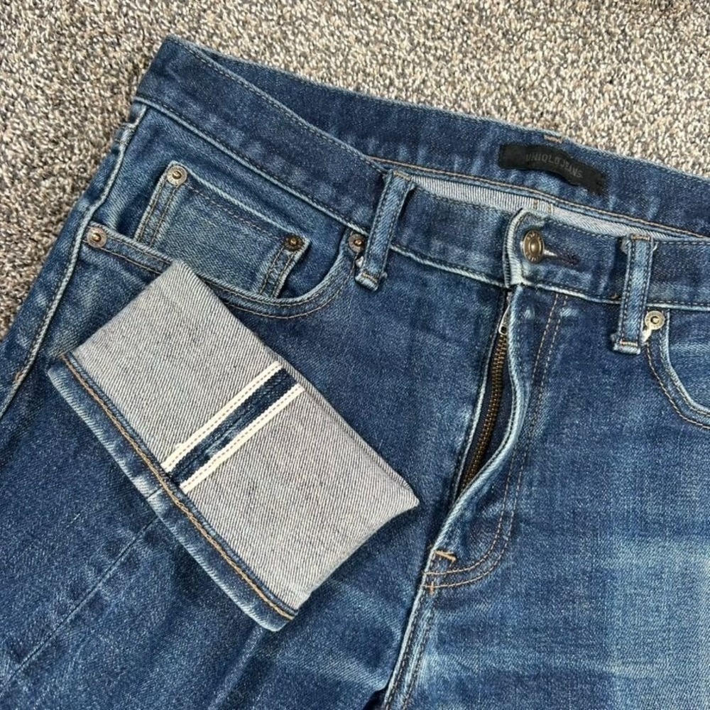 Uniqlo Red Line‎ Kaihara Selvedge Denim Jeans Mens 32x32 Slim Straight Fit Japan